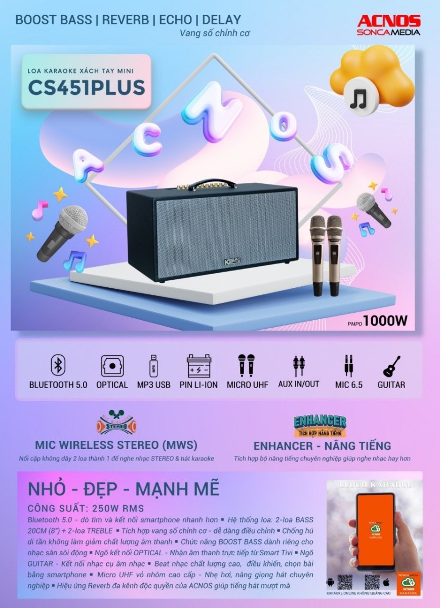 Loa xách tay Acnos CS451plus Karaoke