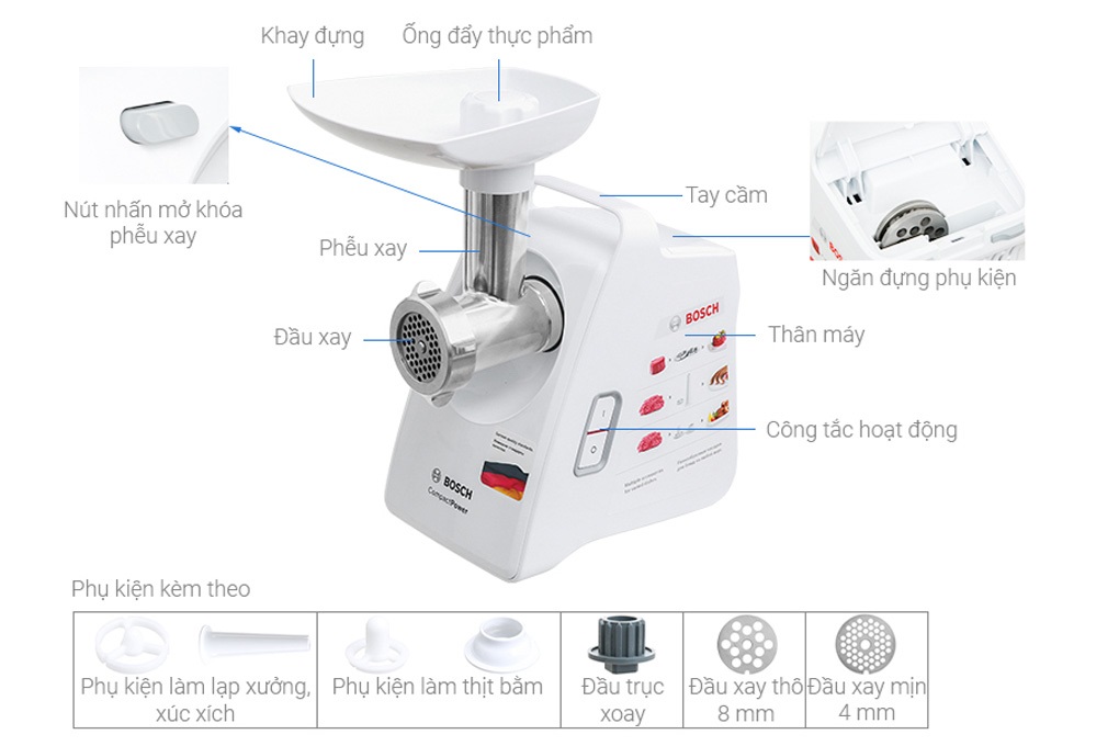 Máy xay thịt Bosch MFW3520W