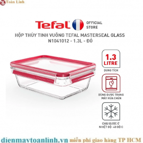 Hộp thủy tinh vuông Tefal Masterseal Glass N1041012 - 1.3L - đỏ - Chính hãng