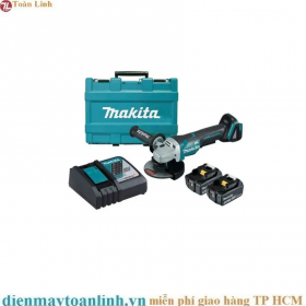 Máy mài cầm tay dùng pin Makita DGA408RTJ1 (Sạc nhanh(DC18RC), 2 pin 5.0 Ah(BL1850B)) - Chính hãng