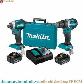 Bộ sản phẩm Makita DLX2189T (DDF484+DTD153+BL1850B*2+DC18R C+THÙNG  NHỰA)(18V)) - Chính hãng