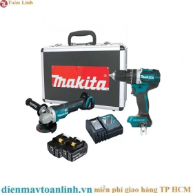 Bộ sản phẩm Makita DLX2426TX1 (DDF484+DGA404+BL1850B*2) - Chính hãng