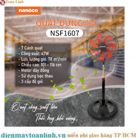 Quạt đứng Nanoco NSF1607 (màu đen cam)- Chính hãng