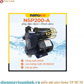 Máy bơm tăng áp nước nóng Nanoco (Panasonic) 200W NSP200-A - Chính hãng