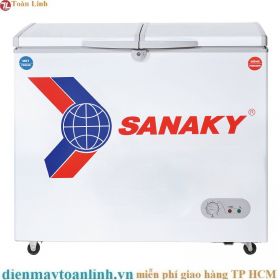 Tủ đông Sanaky VH-255W2 2 ngăn 2 cánh dàn lạnh nhôm - Hàng chính hãng