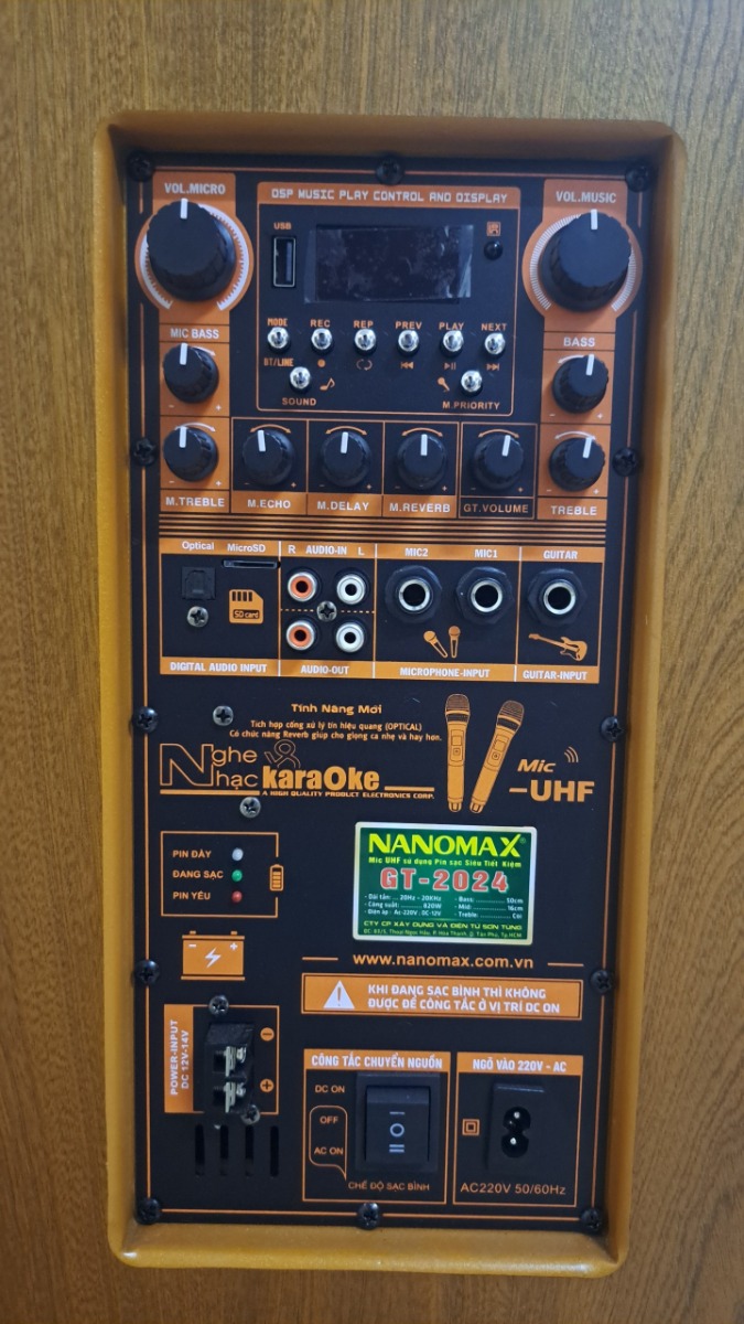 Loa Kéo Nanomax GT-2024PU Bass 50cm 820w Karaoke Bluetooth