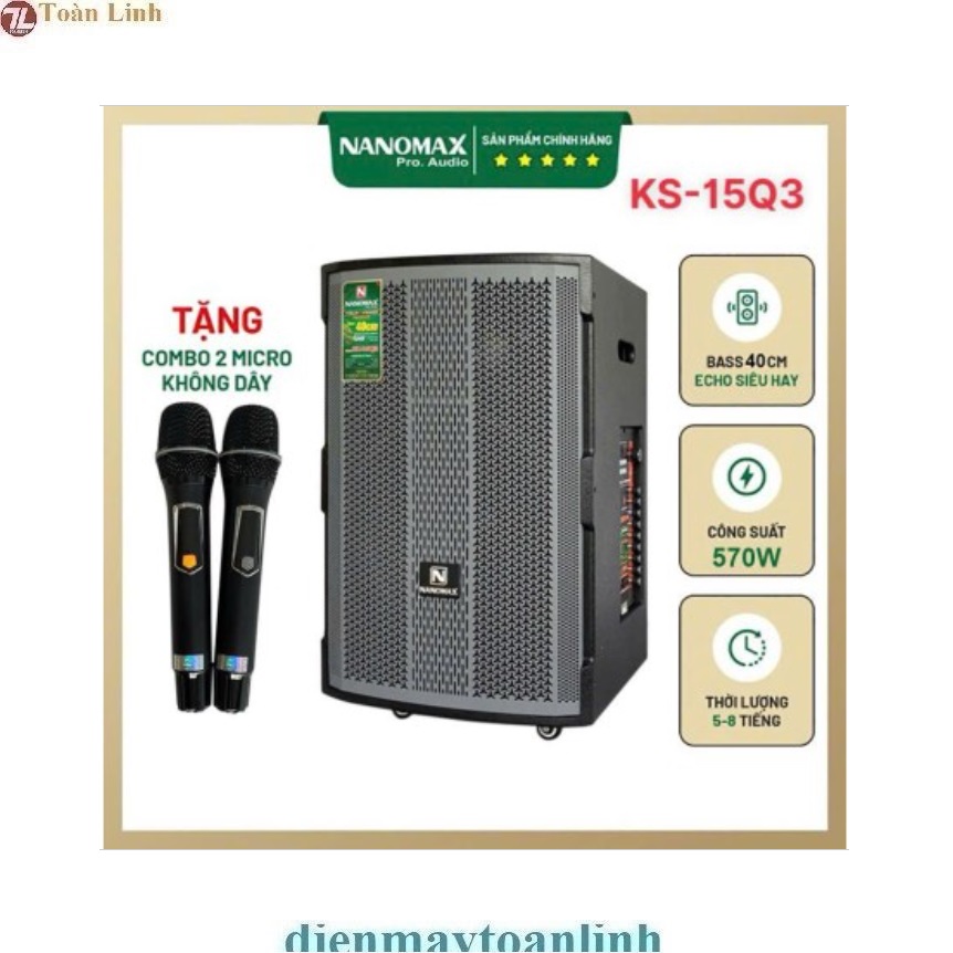 Loa Kéo Nanomax SK-15Q3 Bass 40cm Công Suất 580w kèm 2 mirco