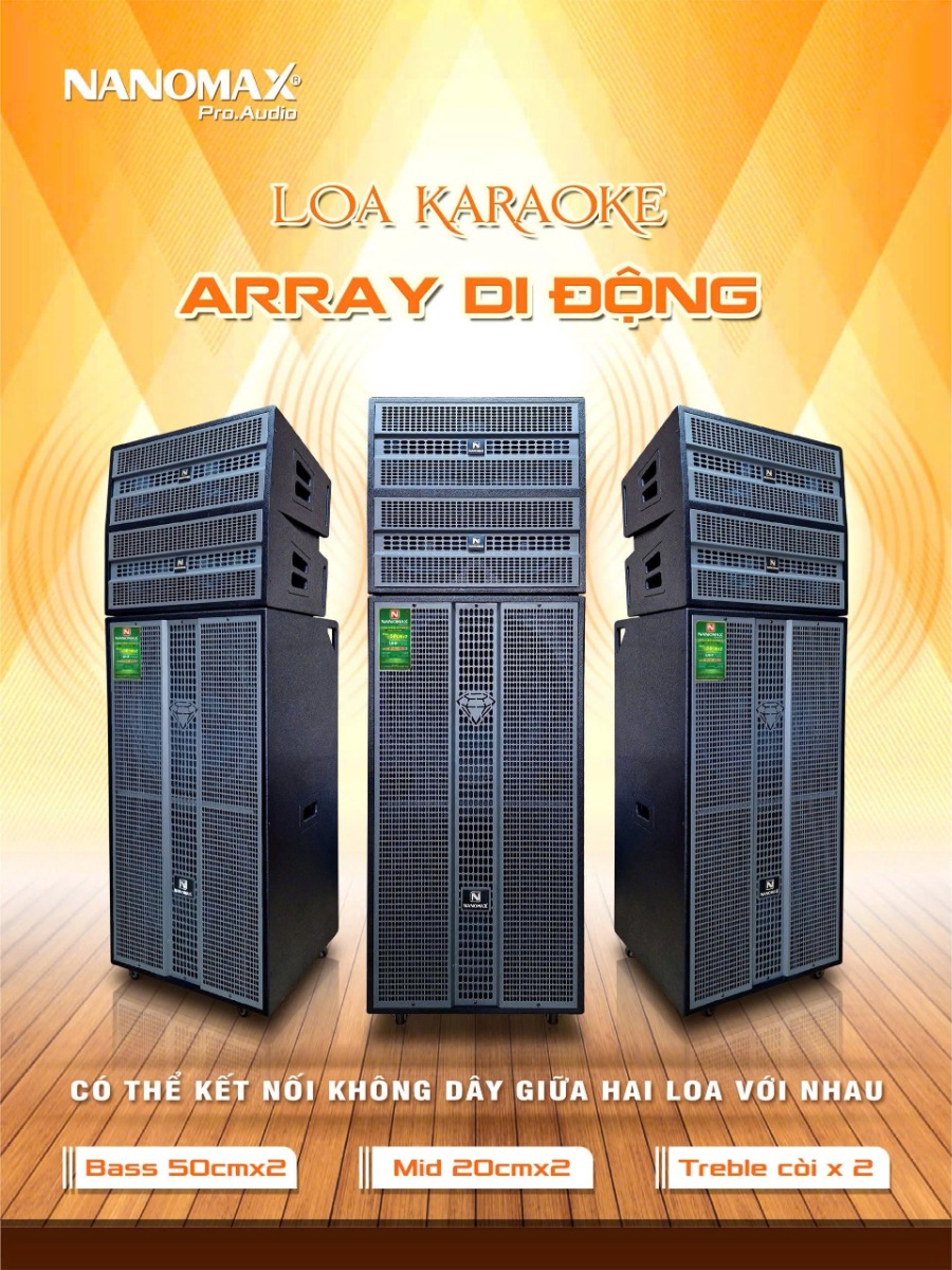 Loa kéo Array Nanomax Pro-218D Bass Đôi 50cm kèm 2 micro Pro218D