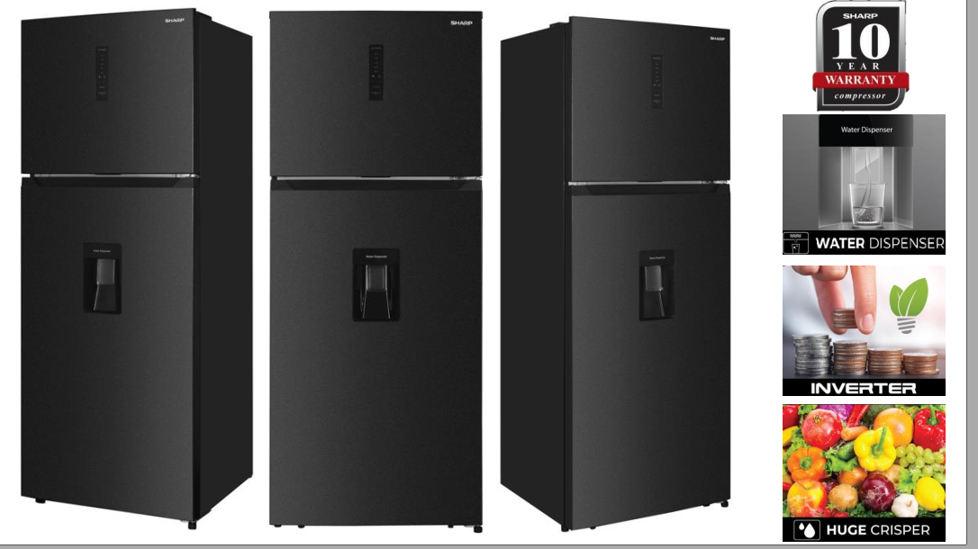 Tủ lạnh 2 cửa Sharp SJ-X417WD-DG Inverter 417 lít - Chính hãng