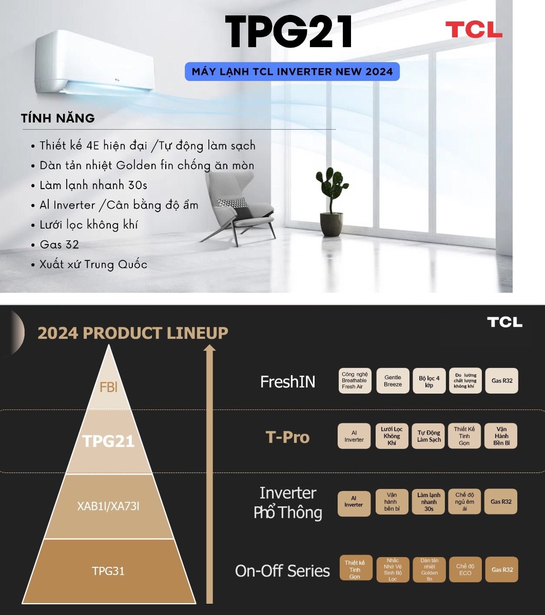 Máy lạnh TCL TAC-10CSD/TPG21 Inverter 1.0 HP